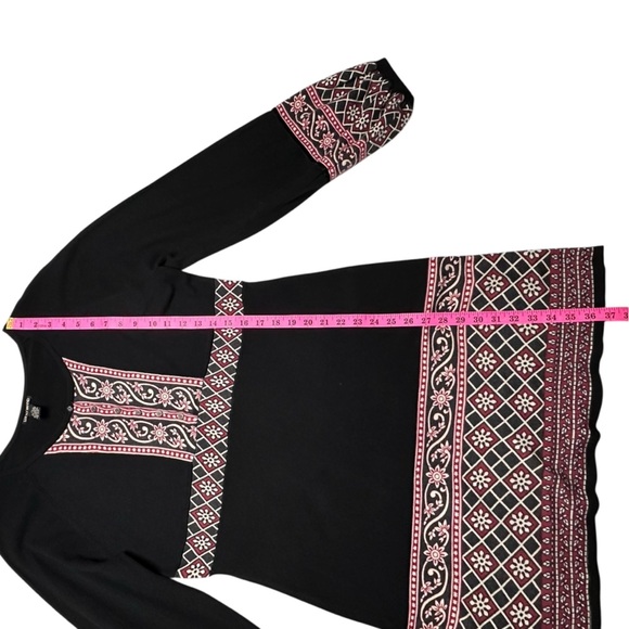 Lucky Brand Black White and Red Print Sweater Dress Size XL - Picture 7 of 8